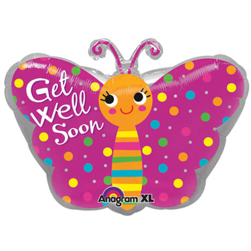 Party Balloon 18" Get Well Butterfly Foil Balloon S50