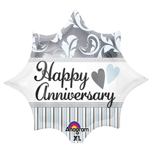 Balloons Party Celebrate 18" Happy Anniversary Burst Foil Balloon S50 