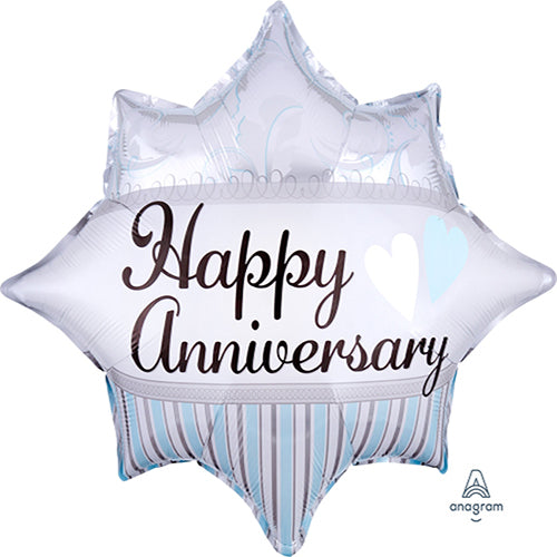 Party Balloon 18 Shape Xl Elegant Happy Anniversary Burst S50