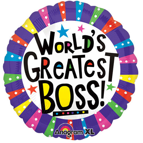 Party Balloon 21" Boss's Day Stripes Foil Balloon