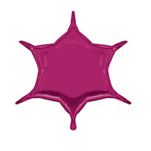Party Balloon 36" Fuchsia 6 Point Star Foil Balloon S40
