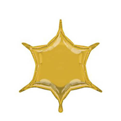 Party Balloon Gold 6 Point Star Foil Balloon 36" 