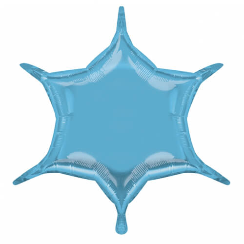 Party Balloon  Pastel Blue 6 Point Star Foil Balloon 36" 