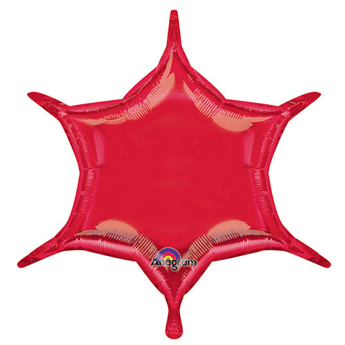 Party Balloons 22" Red 6-Point Star Foil Balloon S40