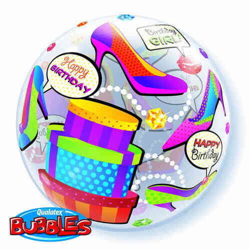 Party Balloon 22" Birthday Girl Spree  Bubble Balloon