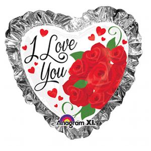 Valentine Day Silver Heart 30" I love You