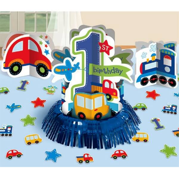Party Balloon 1st All Aboard Birthday Boy Table Decoration kit