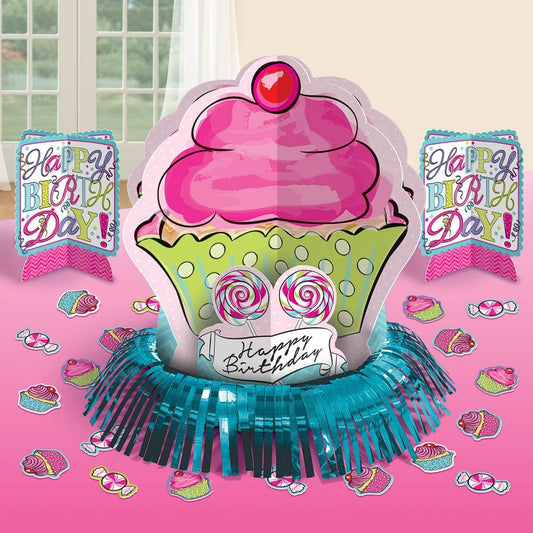 Party Balloon Cupcake Happy Birthday Table Decorating Kit