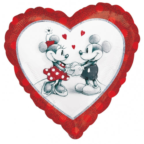 Party Balloons 18" Holo Mickey And Minnie Love Foil Balloon S60