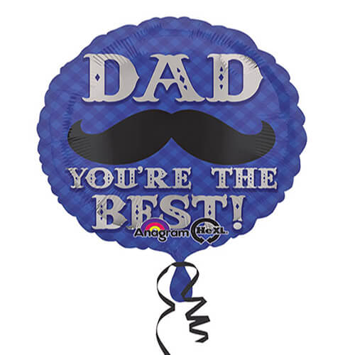 Party Balloon 18" Dapper Dad Mustache Foil Balloon S40