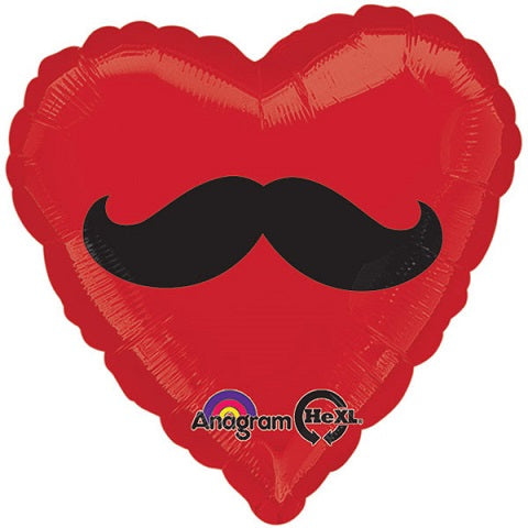 Party Balloons Mustache Heart Balloon P32