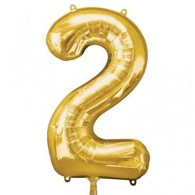 Party Balloons (2 )Gold Super Shape Foil Balloon 34" 
