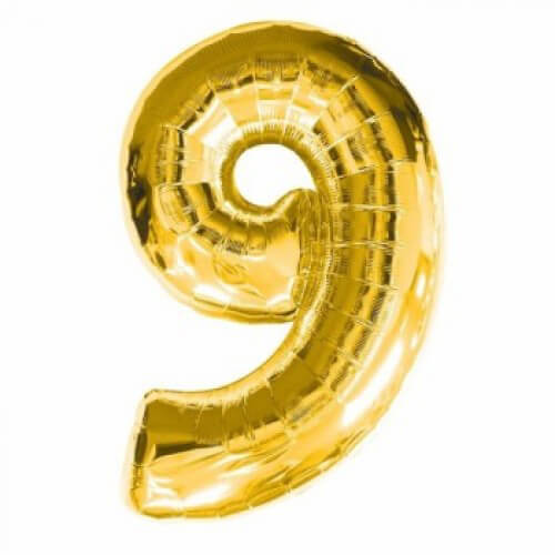 Party Balloons 9 Gold Super Shape Foil Balloon L34