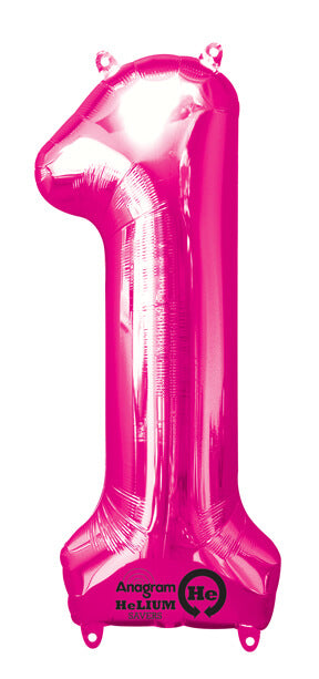 Party Balloons 1 Pink Super Shape L34  Foil Balloon