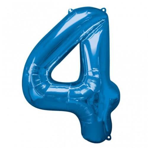 Party Balloons 4 Blue Super Shape Foil Balloon L34