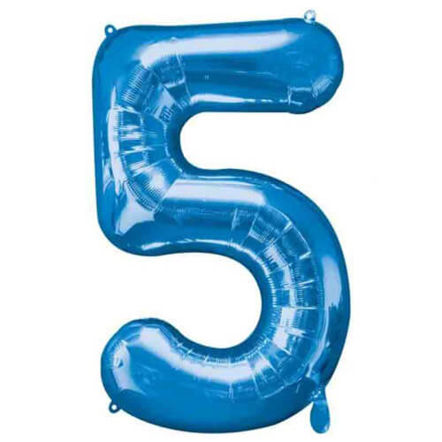 Party Balloons 5 Blue Super Shape Foil Balloon L34