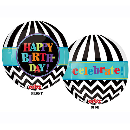 Party Balloon Dancing Lines Birthday Orbz Foil Balloon G20