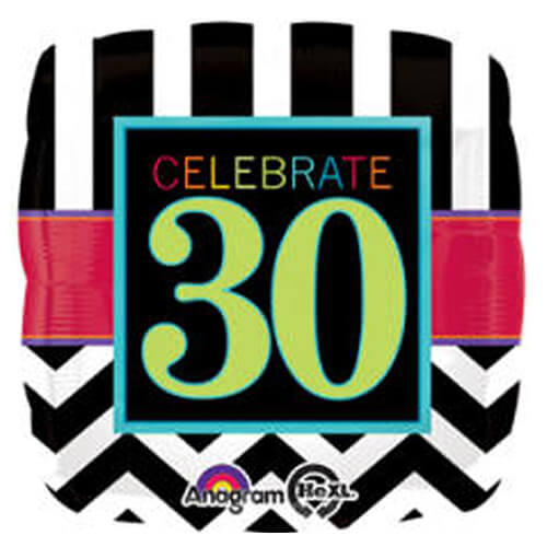 Party Balloon 18" 30th Birthday Celebration Foil Balloon P30