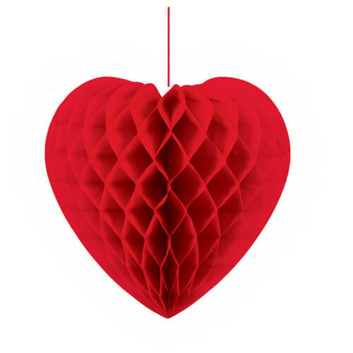 Party Balloon Heart Shape Honeycomb Decoration