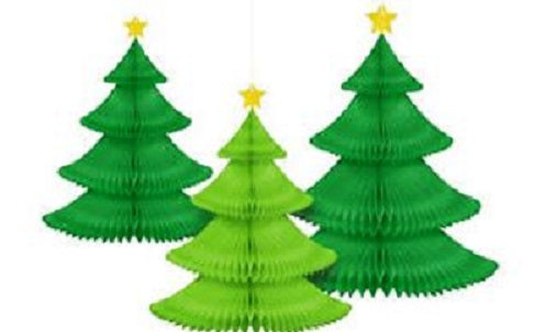 Christmas Tree Honeycomb Balls