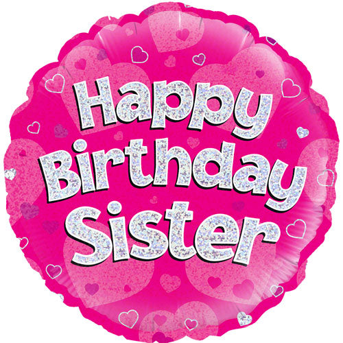 Party Balloon Happy Birthday Sister Pink Balloon 