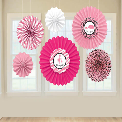 Party Balloon Sweet Safari Girl Paper Fan Decoration