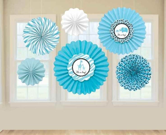 Party Balloon Sweet Safari Boy Paper Fan Decoration