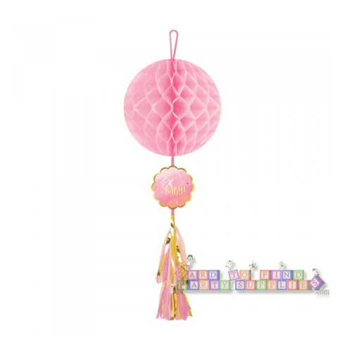 "Hello World Girl Honeycomb Decoration with Tassel "