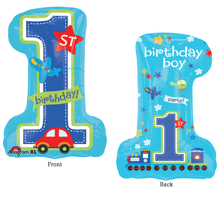 1st Birthday All Aboard Party Helium Foil Balloon