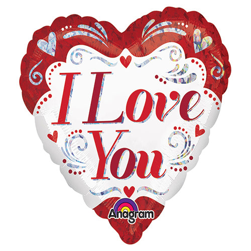 Party Balloons 18" I Love You Fancy Foil Balloon S60