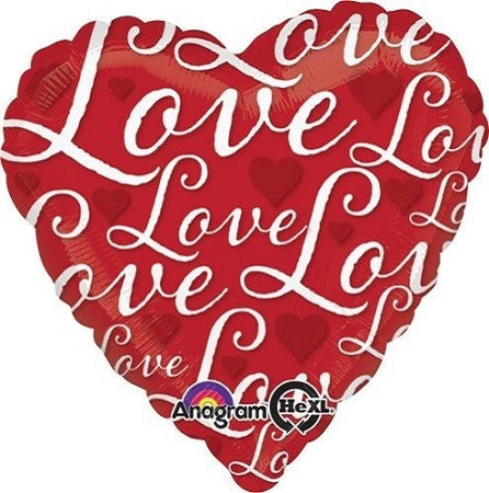 Party Balloons 18" Love, Love, Love Foil Balloon S40
