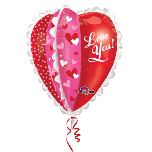 Party Balloons Multi Panel Heart Foil Balloon P40 