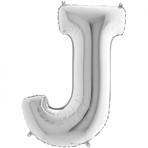 40" Silver Letter (J) Foil Balloon 