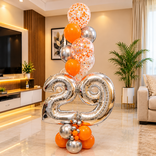 29th Birthday Orange Balloons Bouquet