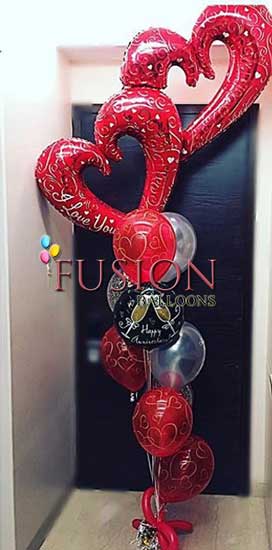 Heart Shape Balloons Bouquets 