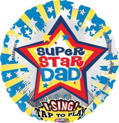 Super Star Dad Singing Foil Balloon