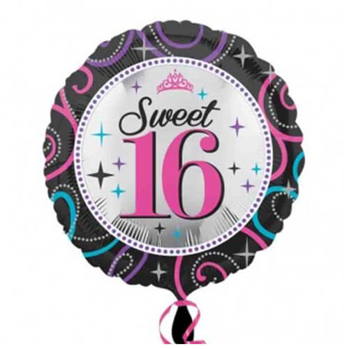 Party Balloon  Sweet 16 Sparkle Foil Balloon 18" 