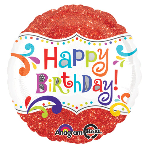 Party Balloon 18" Happy Birthday Sparkle Foil Balloon S40