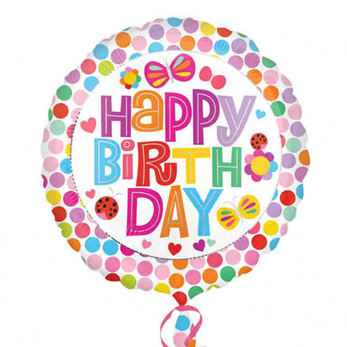 Party Balloon 18CI Hx Happy Birthday Flower S40