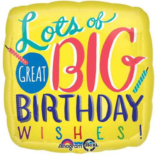 Party Balloon 18" Big Birthday Wishes Foil Balloon S40