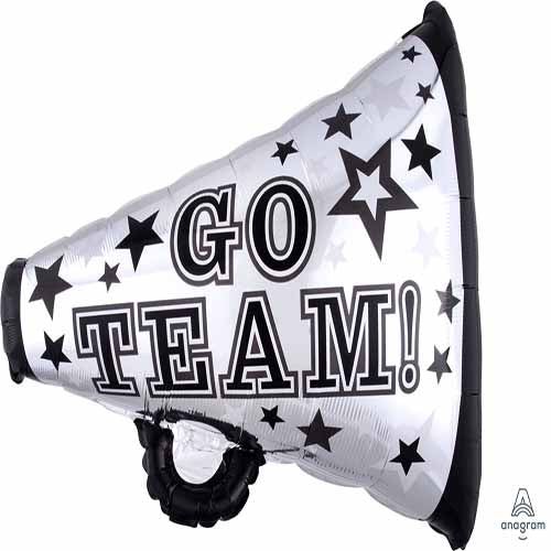 Party Balloon Lrg Shape Xl Go Team Megaphone