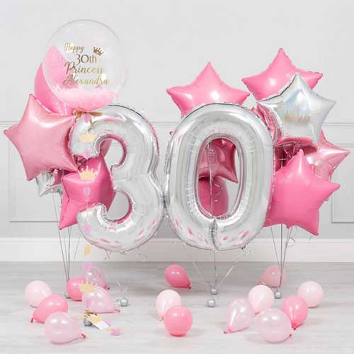 Personalised 30th Birthday Bubble Balloon Bouquet