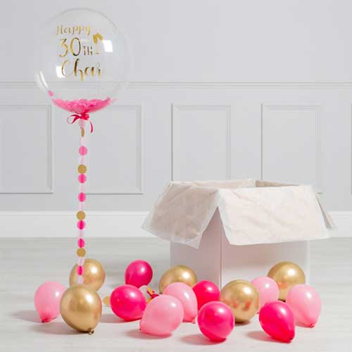 30th Birthday Party Personalized Bubble With Small Balloons