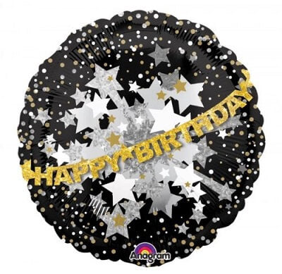 Party Balloon 32" Holo Birthday Sparkle Banner Foil Balloon P45