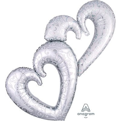Valentine Day interlocking Heart silver Super shape 
