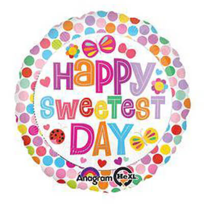 Party Balloon Happy Sweetest Day Dots Foil Balloon