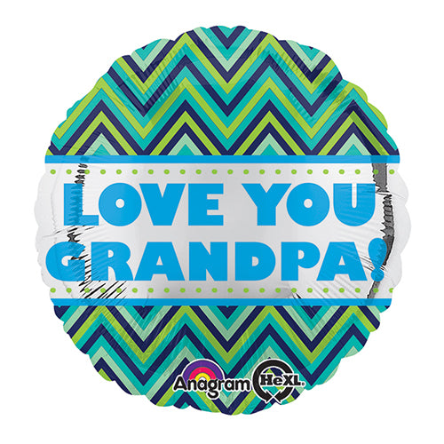 Party Balloon 18" Love You Grandpa Chevron Foil Balloon S40