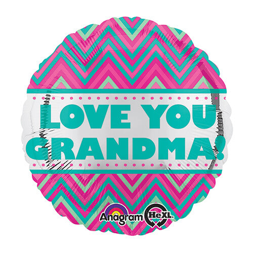 Party Balloon 18" Love You Grandma Chevron Foil Balloon S40