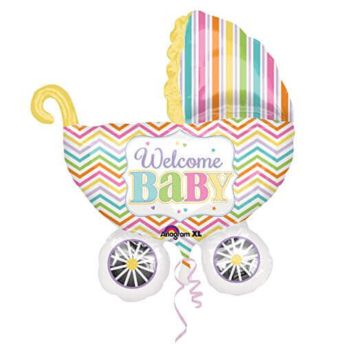 Party Balloons Baby Brights Carriage-Foil Balloon P35