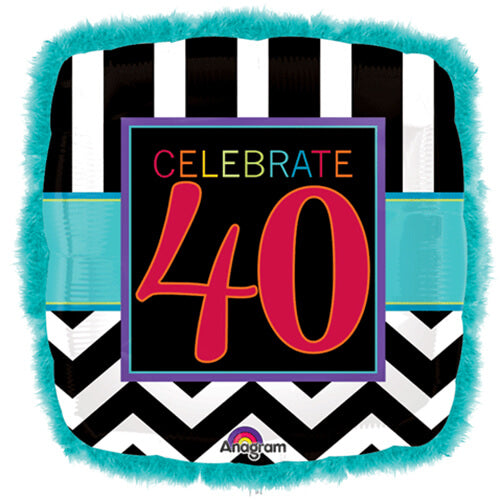 Party Balloon 32" Doo Dad 40th Birthday Celebration Foil Balloon P75 